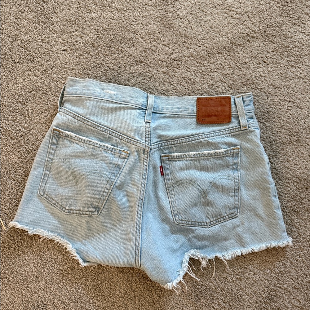 Levi's Blue Jean Shorts Distressed Cut-Off Hem